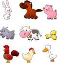 Farm animal cartoon set Royalty Free Stock Photo