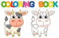 Farm animal for children coloring book. Vector illustration of funny cow in a cartoon style Royalty Free Stock Photo