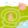 Farm animal educational maze game.
