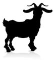 Goat Farm Animal Silhouette Royalty Free Stock Photo