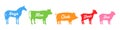 Farm animal silhouettes with hand draw lettering. Neigh, Moo, Oink, Bleat, Baa - animals voice lettering. Farm animals