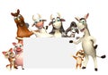 farm animal with white board Royalty Free Stock Photo