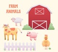 Farm Animals Barnyard Set