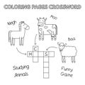 Farm Animals Coloring Book Crossword Royalty Free Stock Photo