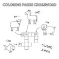Farm Animals Coloring Book Crossword Royalty Free Stock Photo
