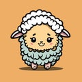 Farm animals of cute lamb. Smiling sheep cartoon