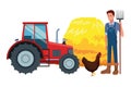 Farm, animals and farmer cartoon Royalty Free Stock Photo