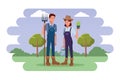 Farm, animals and farmer cartoon Royalty Free Stock Photo