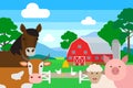 Farm Animals .horse Cow Pig Sheep Poultry