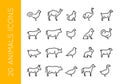 Farm animals icon set Royalty Free Stock Photo