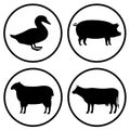 Farm Animals icon set vector Royalty Free Stock Photo
