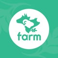 Farm animals icon. Green sign for ranching.