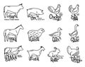 Farm Animals Icons Collection, Butchery Logo Templates