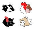 Farm Animals Icons Royalty Free Stock Photo