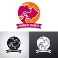 Farm animals market logo