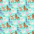Farm animals seamless pattern. Collection of cartoon cute baby animals. Cow, sheep, goat, horse, donkey, pig. Royalty Free Stock Photo