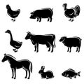 Farm animals set. Vector Royalty Free Stock Photo