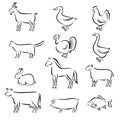 Farm animals set. Vector Royalty Free Stock Photo