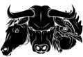 black silhouette of Farm animals silhouettes set of horse bull cow chicken. Vector illustration Royalty Free Stock Photo