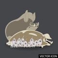 farm animal growing vector icon