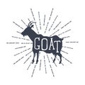 Farm animals, vector icons. silhouette of goat. Vector