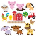 Farm animals vector illustration Royalty Free Stock Photo