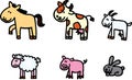 Farm animals vector set