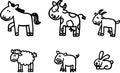 Farm animals vector set