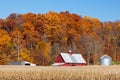 Farm and Autumn Hillside Royalty Free Stock Photo