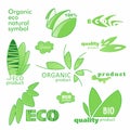 Farm badge set of Fresh Organic elements. Labels for natural food and drink, products, biodynamic agriculture.