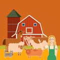 Farm banner with flat animals3