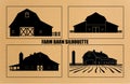 Farm barn black filled solid icon, barn farm building vector silhouette Royalty Free Stock Photo