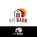 Farm barn isolated on white background vector object in retro style