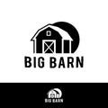 Farm barn isolated on white background vector object in retro style