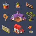 Farm Big Set of Design Elements in Modern Flat Royalty Free Stock Photo