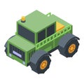 Farm big tractor icon, isometric style Royalty Free Stock Photo