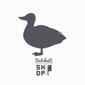 Farm bird silhouette. Duck meat. Butcher shop Royalty Free Stock Photo