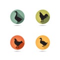 Farm birds silhouette. Royalty Free Stock Photo