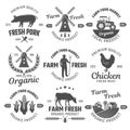 Farm Black White Emblems