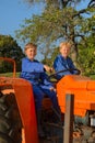Farm Boys with tractor Royalty Free Stock Photo