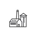 Farm buildings line icon