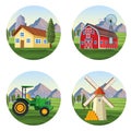 Farm cartoons set