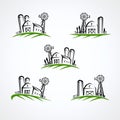 Farm collection icon set. Vector