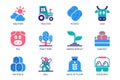 Farm concept of web icons set in simple flat design. Vector pictograms Royalty Free Stock Photo