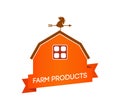 Farm Cottage Vector Illustration with Caption Royalty Free Stock Photo