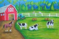 Farm Country with animals landscape