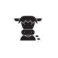 Farm cow head black vector concept icon. Farm cow head flat illustration, sign Royalty Free Stock Photo