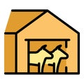 Farm cow icon vector flat