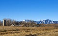 Farm and Distant Mountains Royalty Free Stock Photo