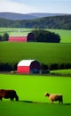 Farm and farmhouses illustration Artificial Intelligence artwork generated